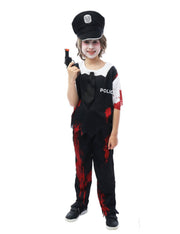 Costume Di Halloween Bambino Poliziotto Insanguinato 5/6 Anni