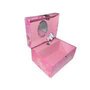 Carillon Scatola Rosa Con Unicorno All'interno 14,8x10,6x8,5cm