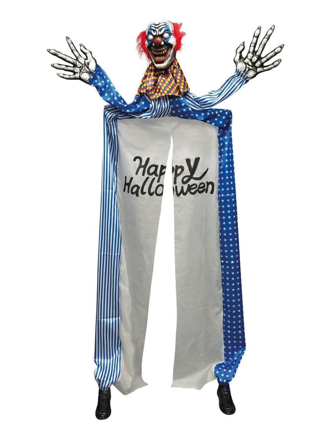Decorazione Di Halloween Tenda Clown Danzante Animato Luci E Suoni 260cm