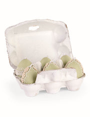 Uovo Di Pasqua Decorativo Salvia Con Merletto 6cm