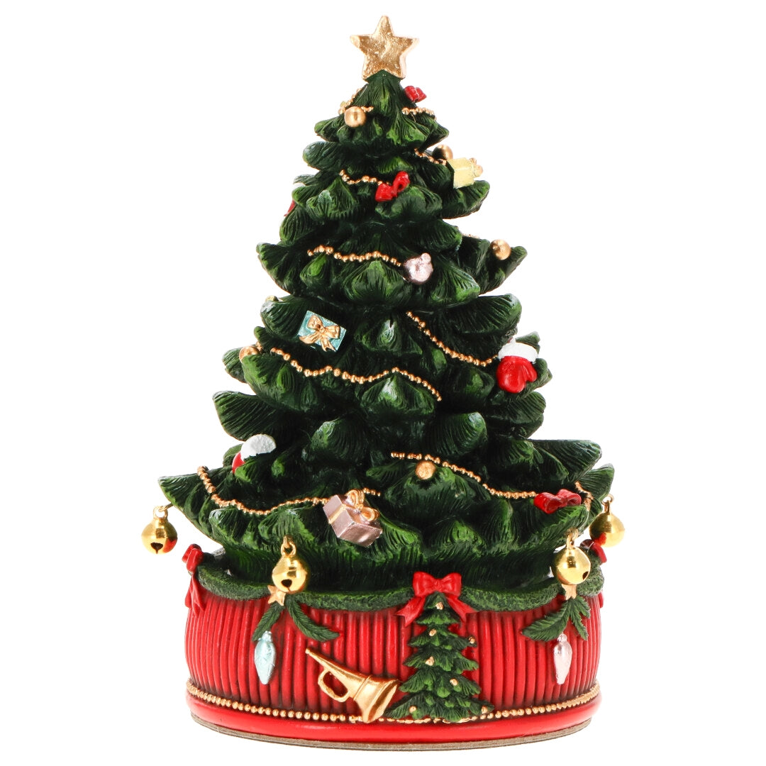 Carillon Di Natale Albero Decorato Animato Musicale LED 18cm
