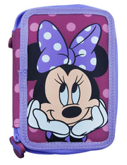 Astuccio Completo 3 Zip Disney Minnie Mouse Rosa
