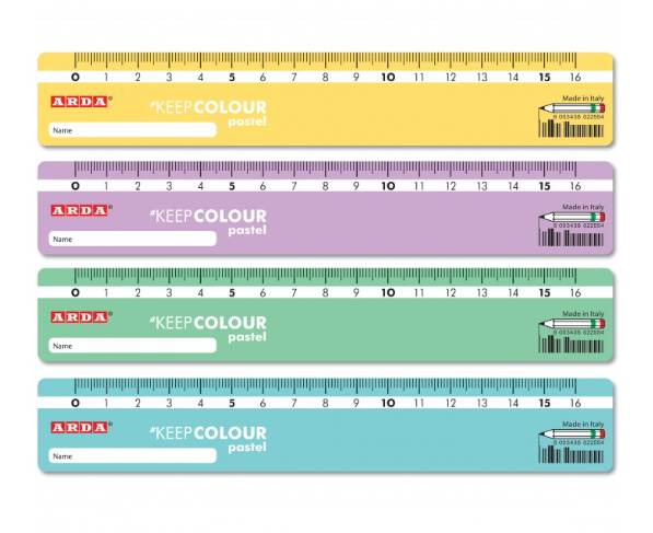 Riga in Plastica Rigida 16cm Pastel Colori Assortiti