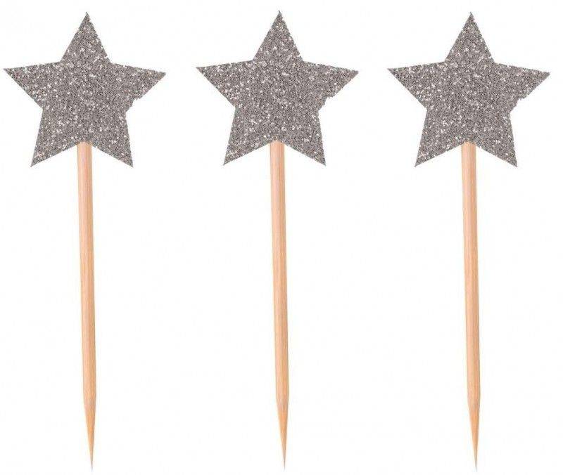 Picks Per Torta Stelle Argento 12pz.