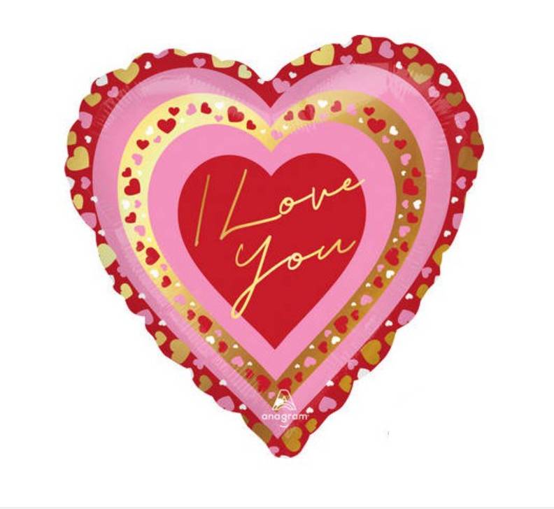 Palloncino Sagomato Cuore Pretty Hearts "I Love You" 43cm
