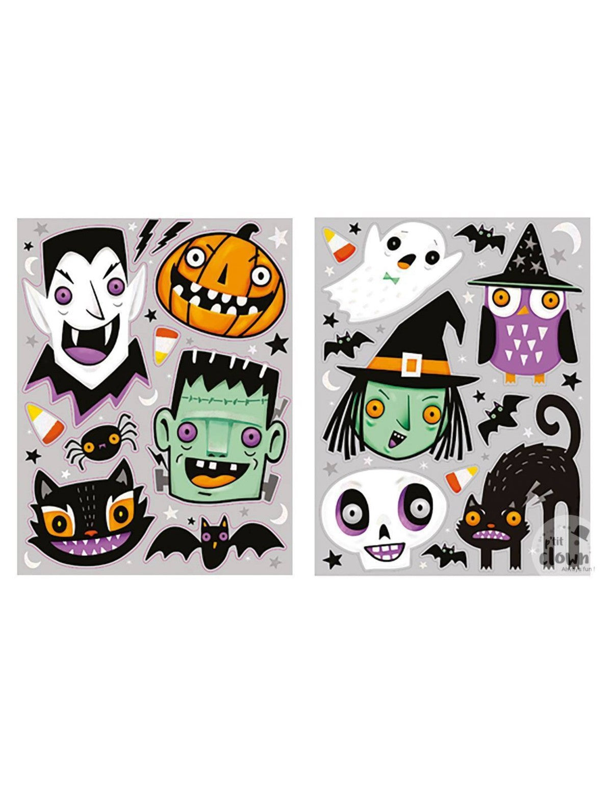Adesivi Halloween Vetrofanie Personaggi Assortiti