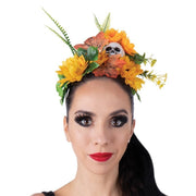Frontino Con Fiori E Teschio Accessori Halloween