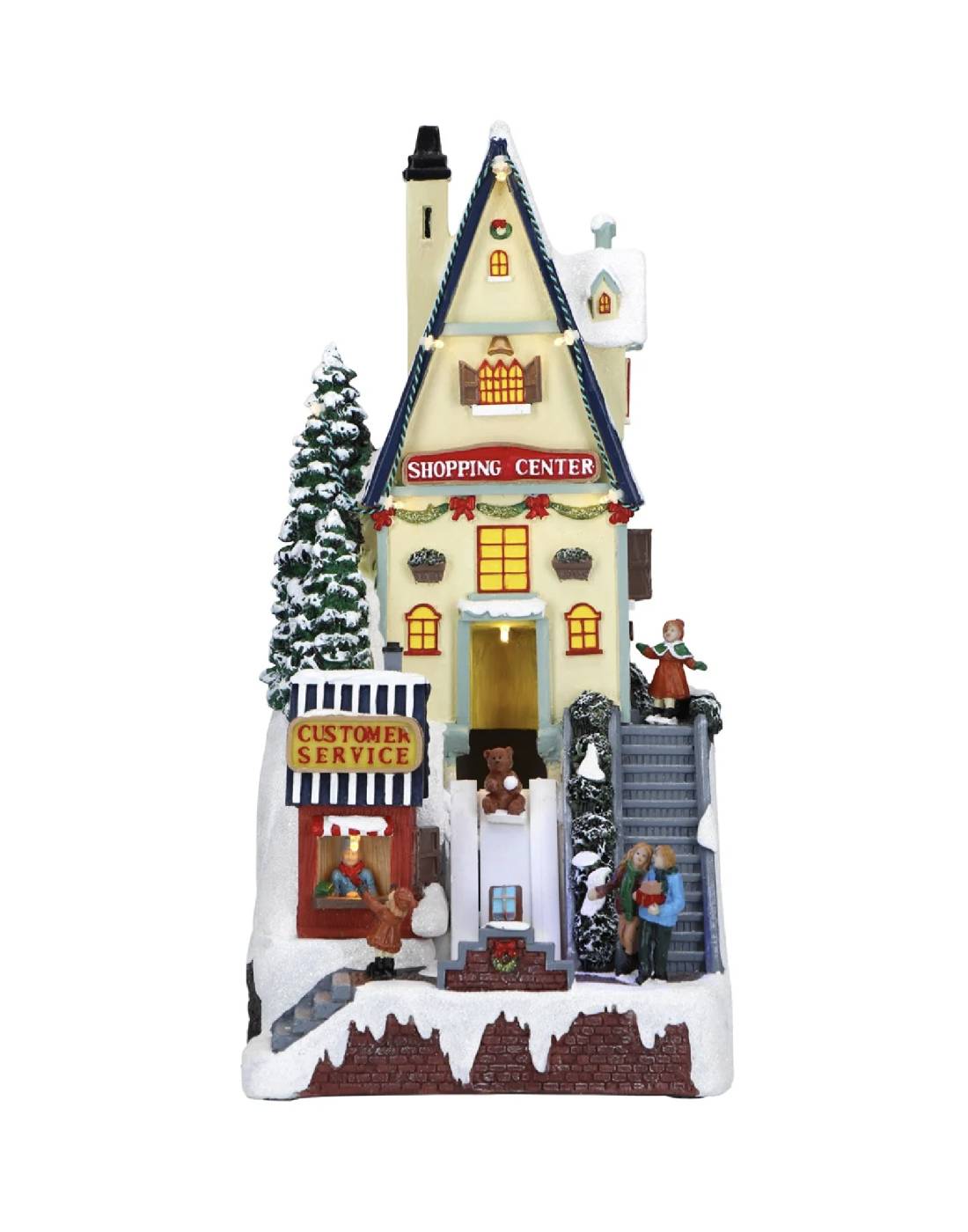 Carillon Di Natale Centro Commerciale Animato Musicale LED 38cm