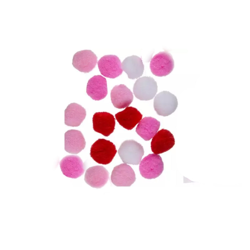 Confezione Pon-Pon Rosa E Bianchi 20pz