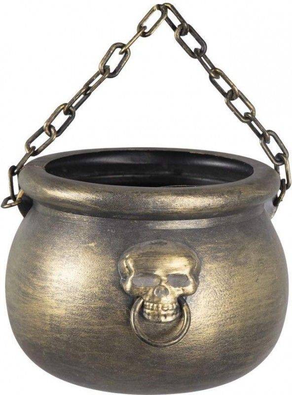 Calderone Da Strega Dorato 23cm Ornamenti Halloween