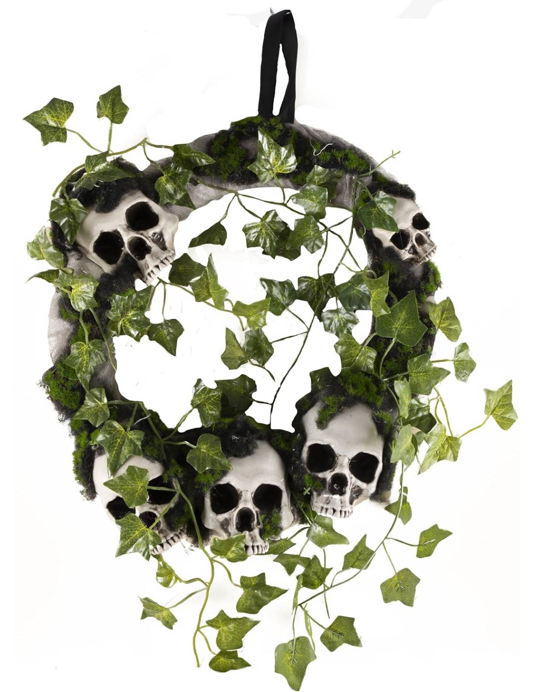 Ghirlanda Fuoriporta Di Halloween Con Teschi 40cm