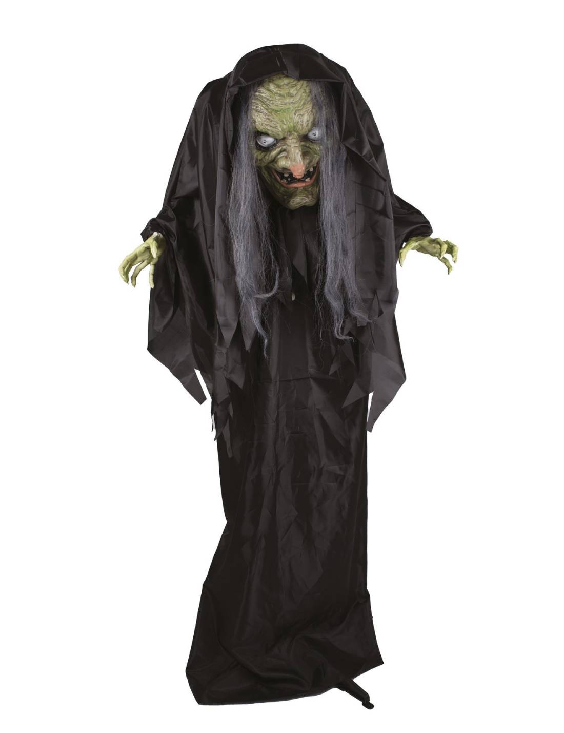 Decorazione Di Halloween Strega Gobba Animata Con Suoni E Luci 160cm