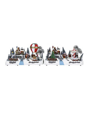 Carillon Di Natale Scenario Festivo Animato LED 35cm Prodotto Assortito