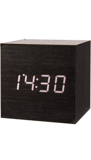 Orologio Digitale Sveglia Da Scrivania Cubo Effetto Legno