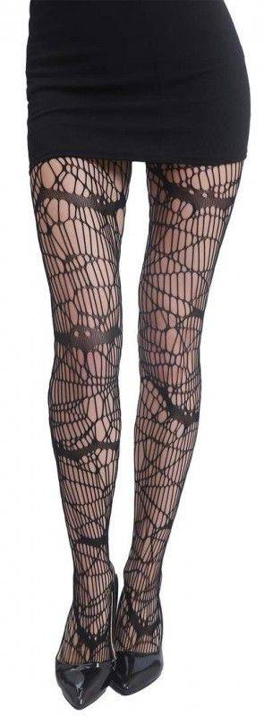 Collant Nero Donna Sfilacciato Accessori Halloween