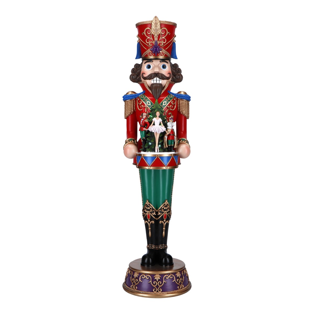 Addobbo Di Natale Schiaccianoci Con Tamburo E Ballerina 90cm