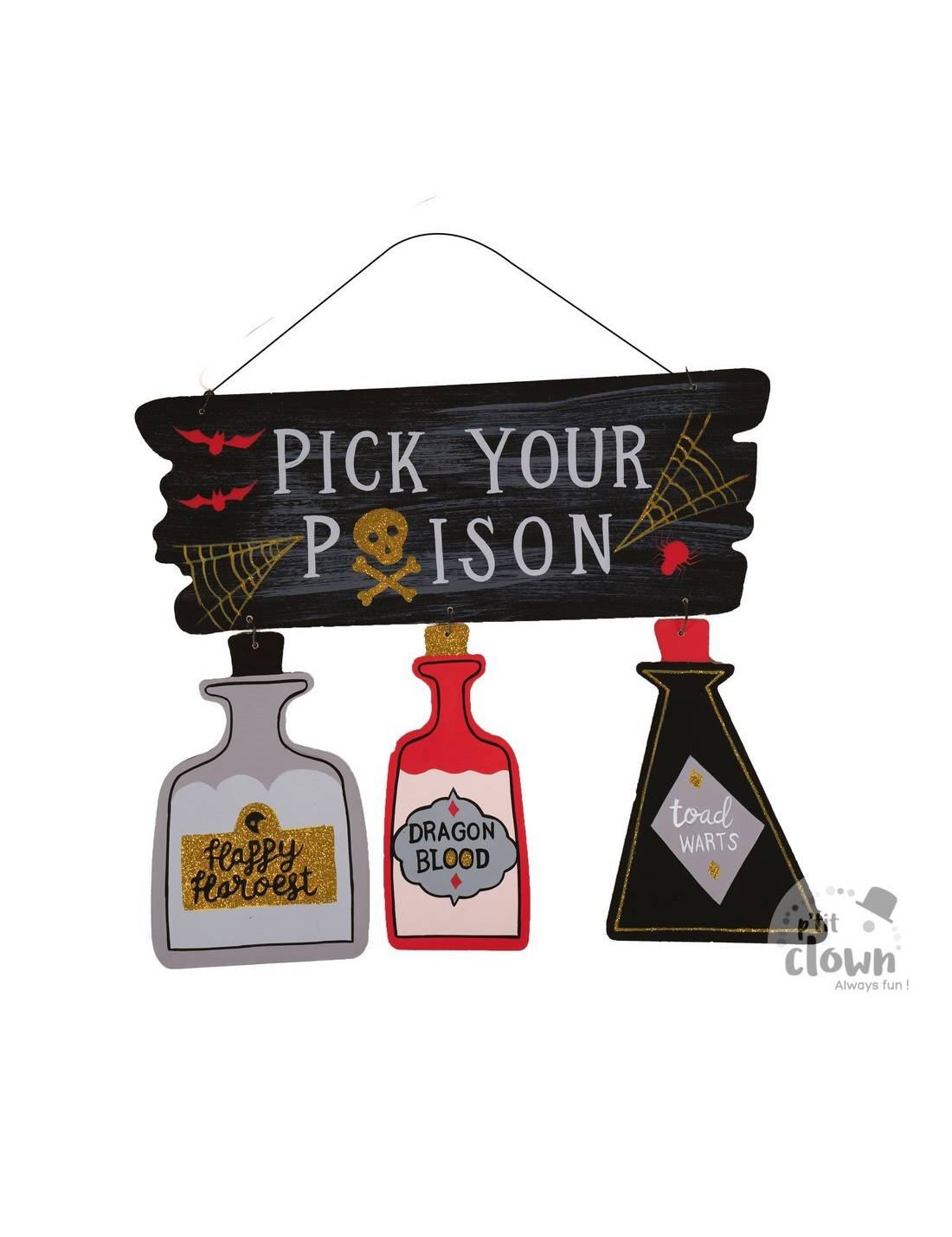 Decorazione Di Halloween Cartello "Scegli La Tua Pozione" 33cm