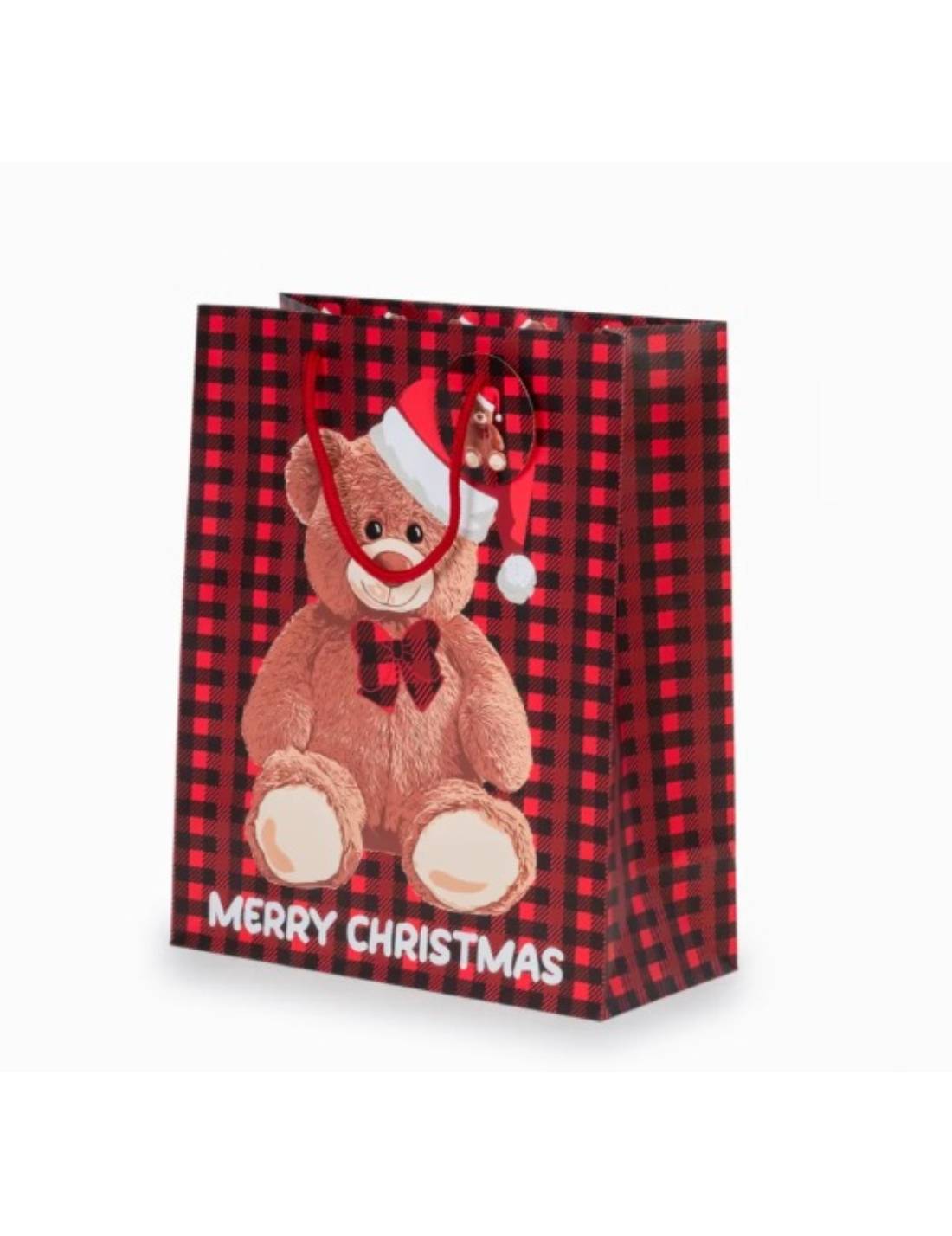 Busta Shopper Natale Orsetto 32cm