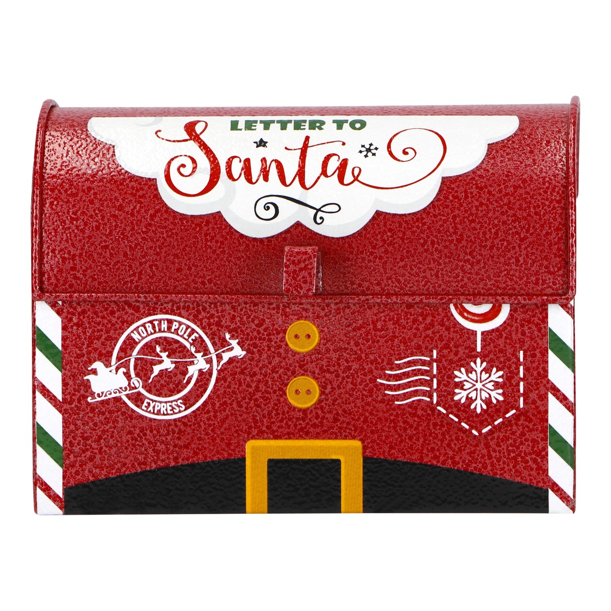 Addobbo Di Natale Cassetta Postale Rossa E Bianca "Letter To Santa" 15x9x11cm