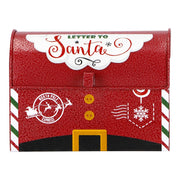 Addobbo Di Natale Cassetta Postale Rossa E Bianca "Letter To Santa" 15x9x11cm