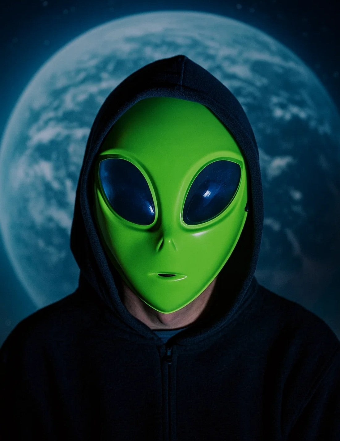 Maschera Di Halloween Extraterrestre Alieno Verde