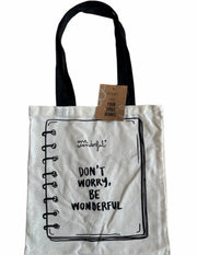 Borsa Shopper In Tela Don't Worry Be Wonderful