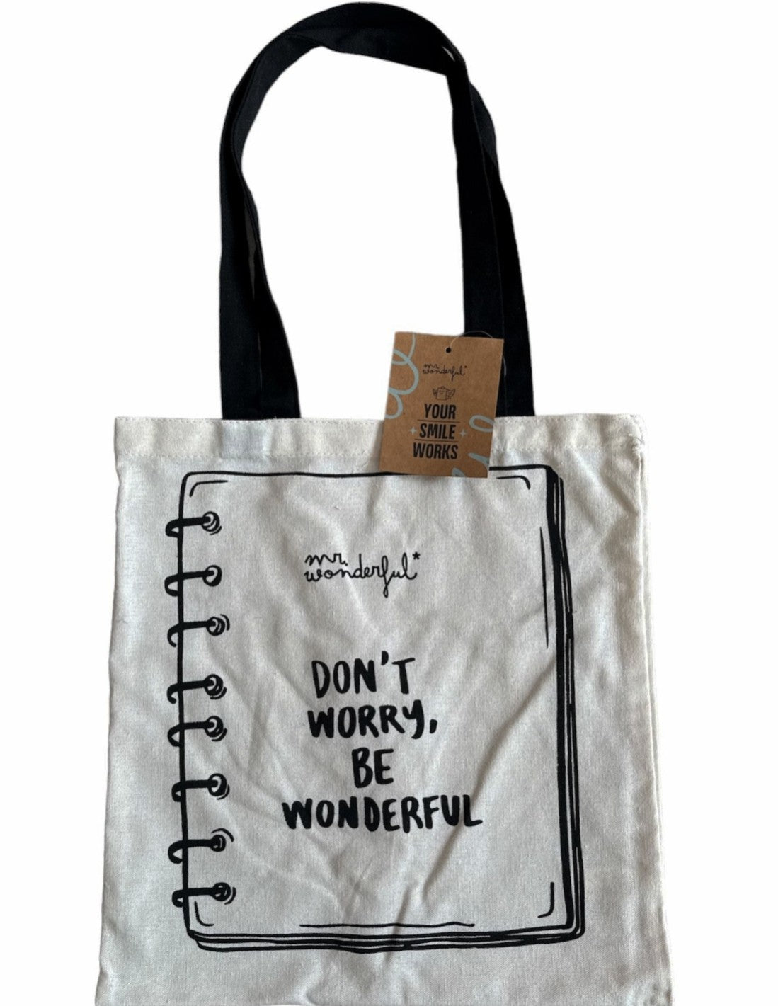 Borsa Shopper In Tela Don't Worry Be Wonderful
