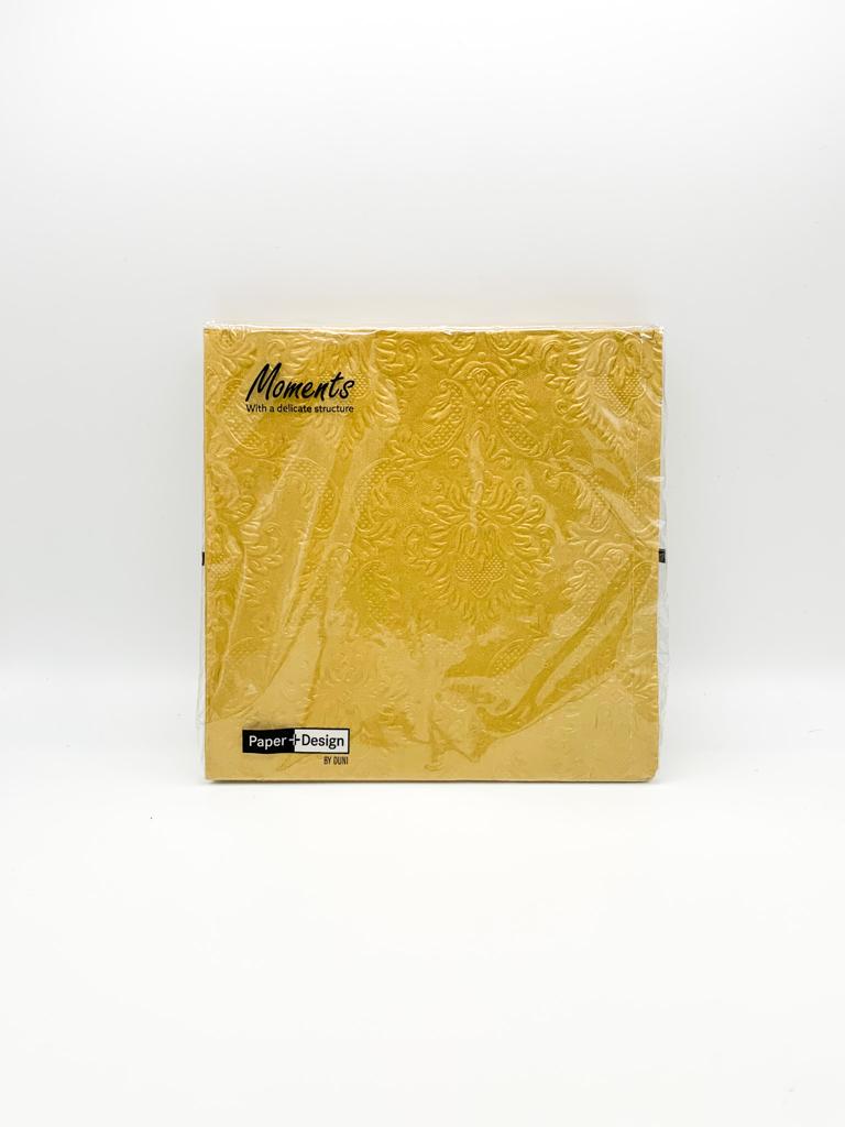 Tovaglioli Di Carta Oro Con Rilievo Decorato 33CM 16PZ