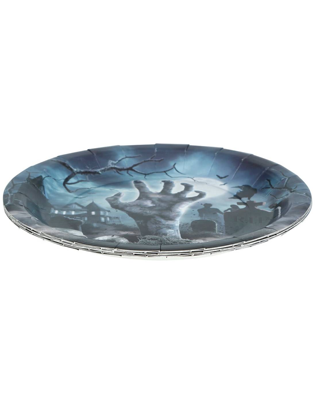 Piatti In Carta Halloween Cimitero 6pz 23cm
