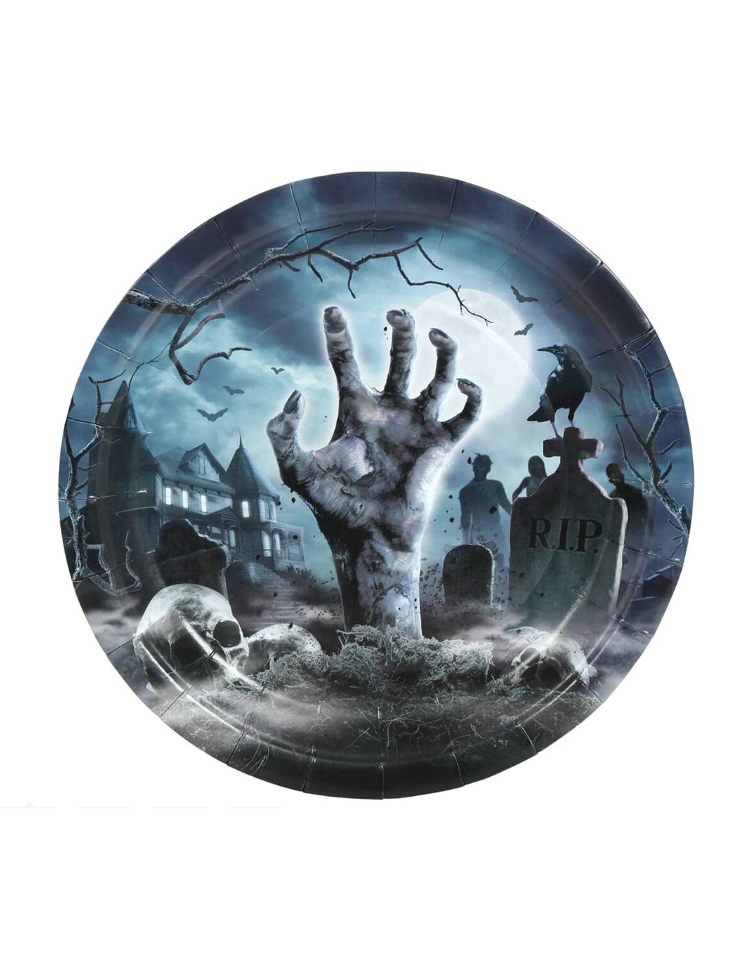 Piatti In Carta Halloween Cimitero 6pz 23cm