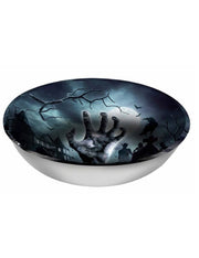 Ciotola Di Halloween In Plastica Cimitero 32cm