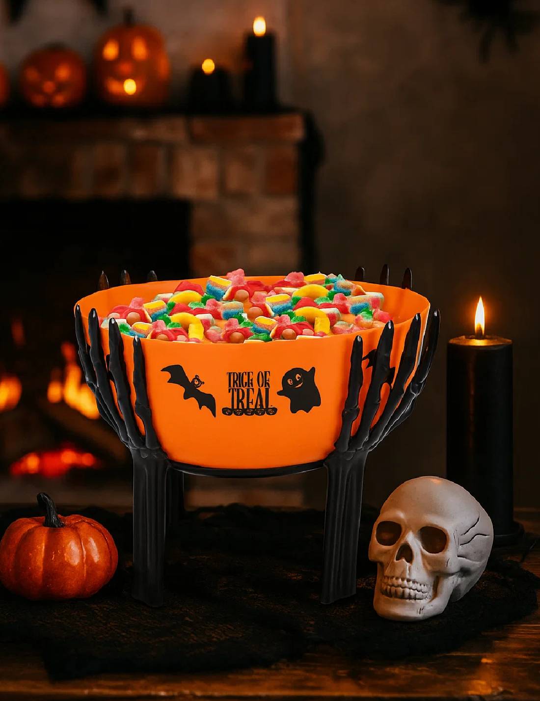 Ciotola Di Halloween In Plastica Con Supporto 26cm