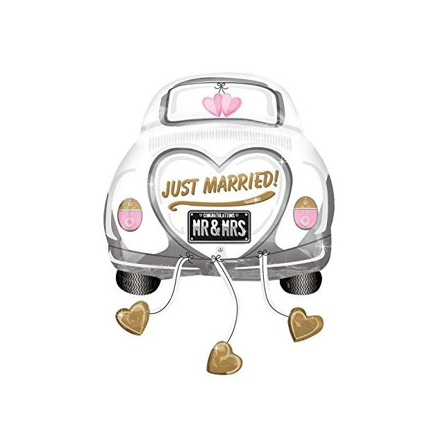 Palloncino Metalfoil Auto Sagomata Just Married! 31" 79cm