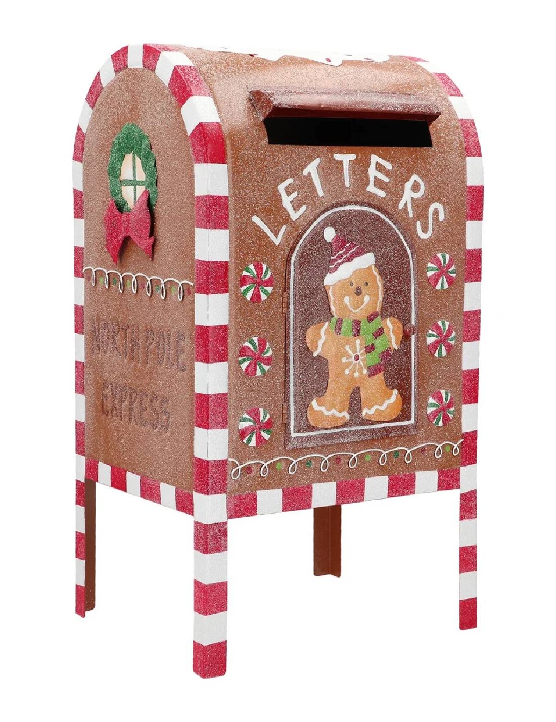 Addobbo Di Natale Cassetta Postale Omino Pan Di Zenzero 52,5cm