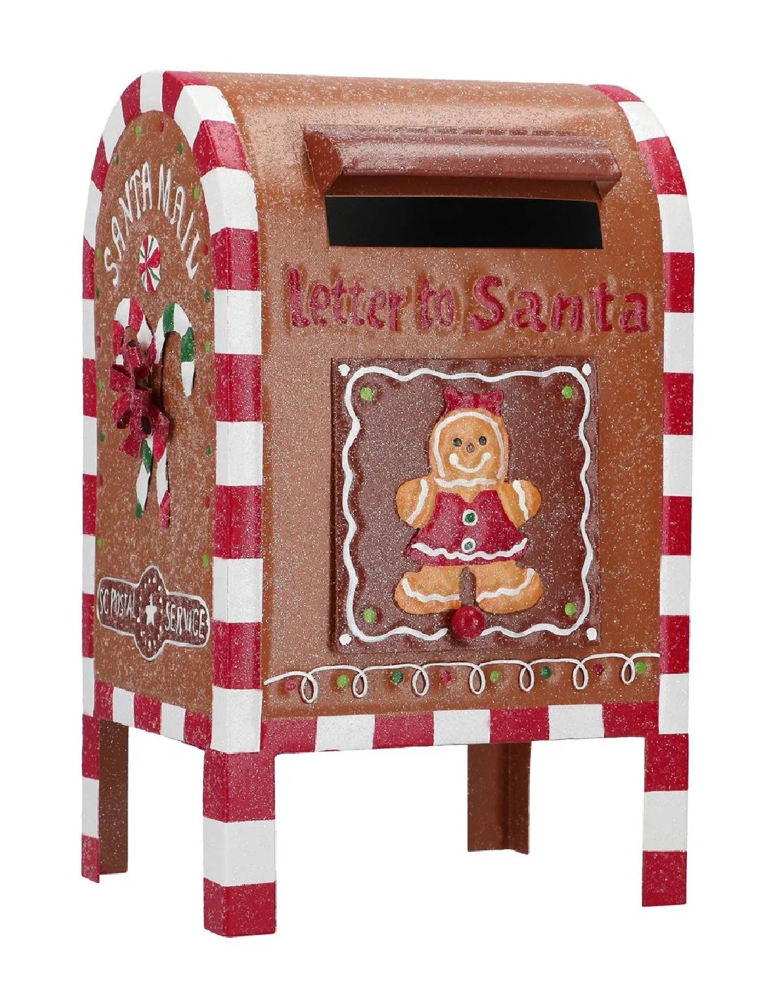Addobbo Di Natale Cassetta Postale Omino Pan Di Zenzero 34cm