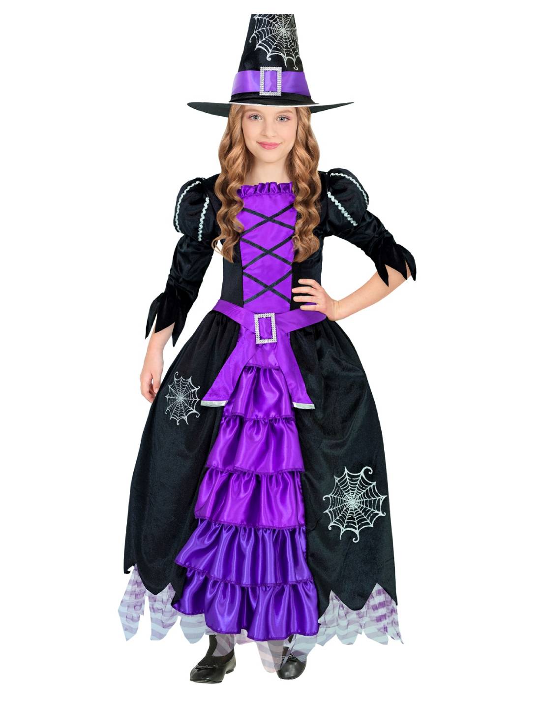 Costume Di Halloween Bambina Vestito Strega Viola