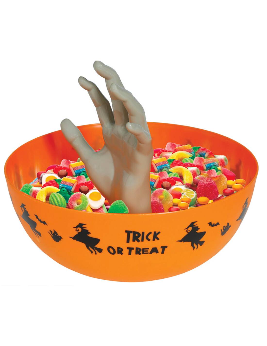 Ciotola Di Halloween In Plastica Con Mano 25cm