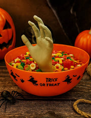 Ciotola Di Halloween In Plastica Con Mano 25cm