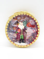 Addobbo Albero Natale Scenario Babbo Natale Con Bastone 10CM