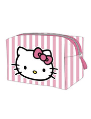 Beauty Case Hello Kitty Rosa A Righe 17cm