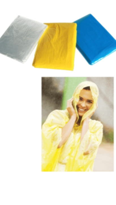 Poncho Anti Pioggia Con Cappuccio Sos Rain Giallo