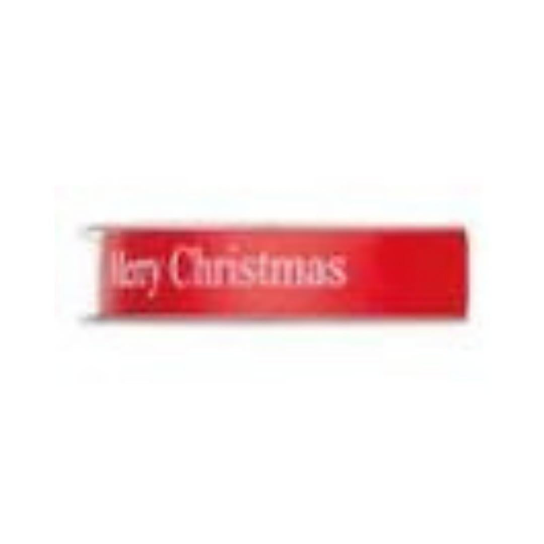 Nastro In Raso con scritta "Merry Christmas" 25mmx25m