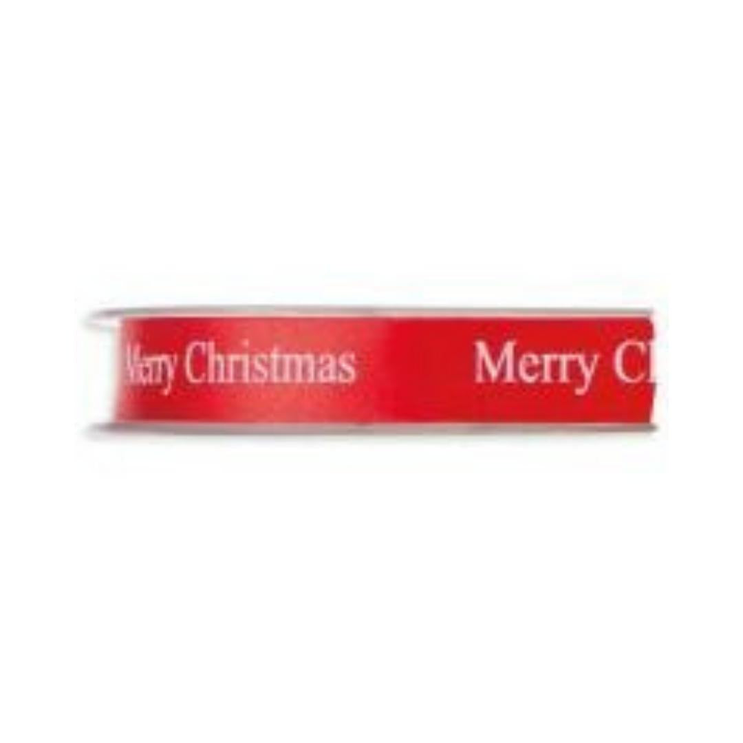Nastro In Raso con scritta "Merry Christmas" 25mmx45m