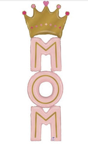Palloncino Metalfoil Rosa "Mom" 72" 183cm