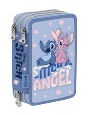 Astuccio Completo 3 Zip Disney Stitch E Angel