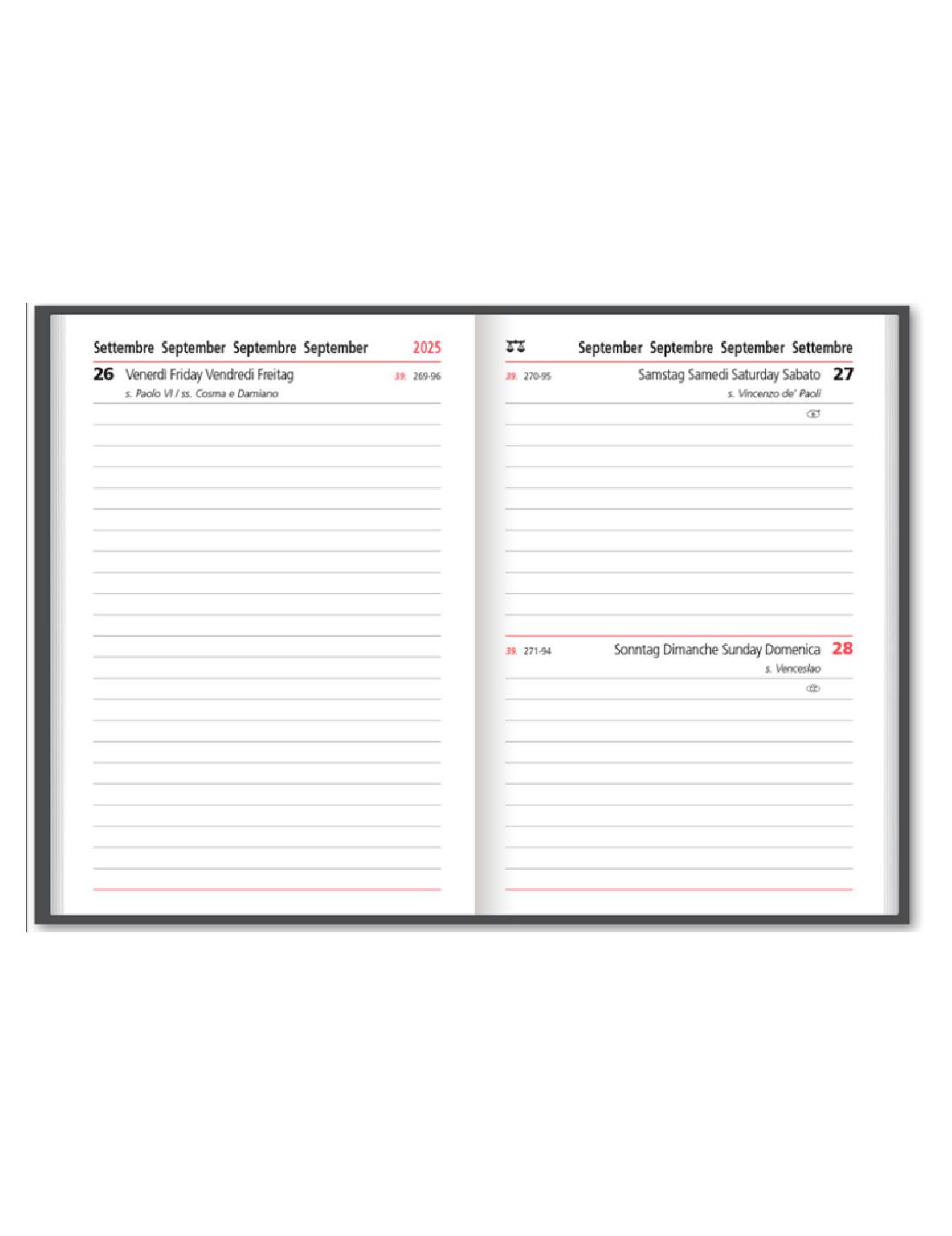 Agenda Giornaliera 12 Mesi 2025 Impruneta Cangini Con Linguetta E Matita