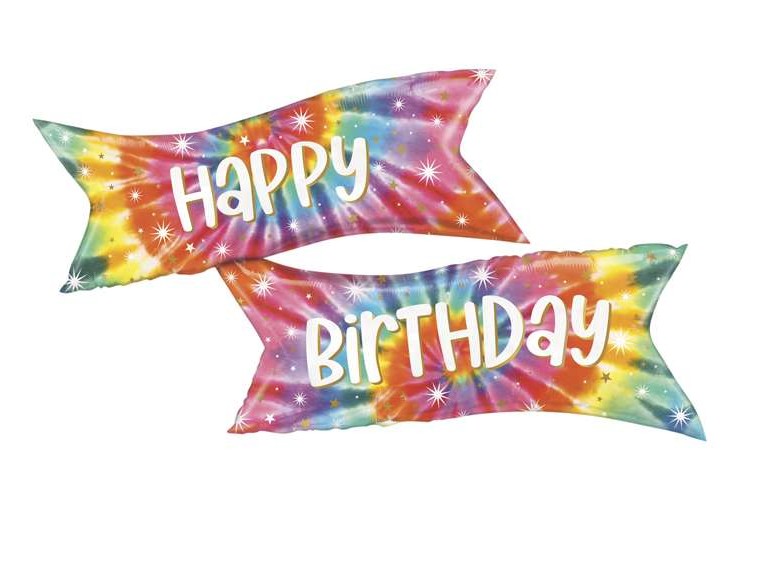 Palloncino Metalfoil Festone Multicolor Happy Birthday 49" 124cm