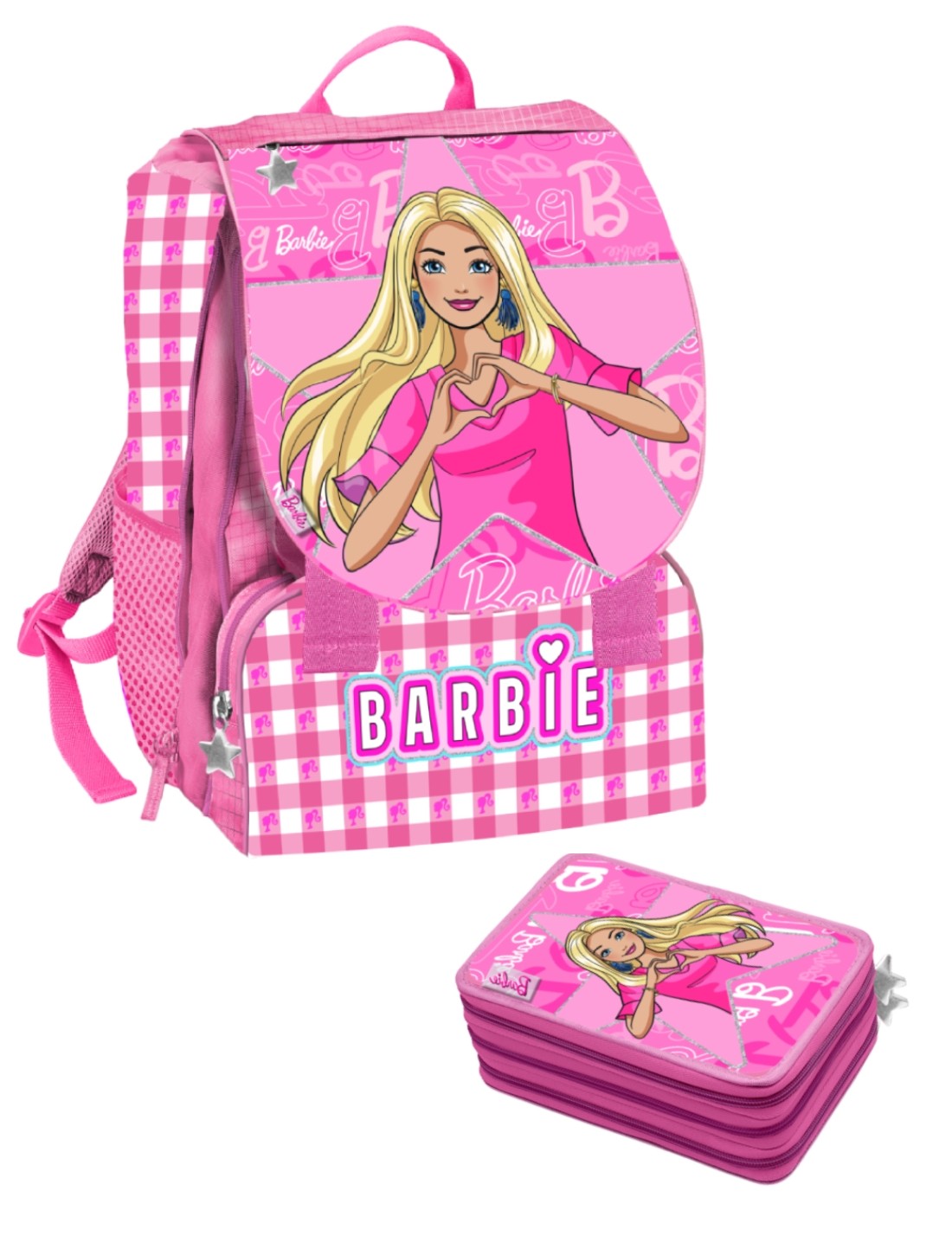 Barbie School Pack Estensibile Più Astuccio Completo 3 Zip