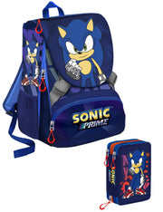 Sonic School Pack Estensibile Più Astuccio Completo 3 Zip