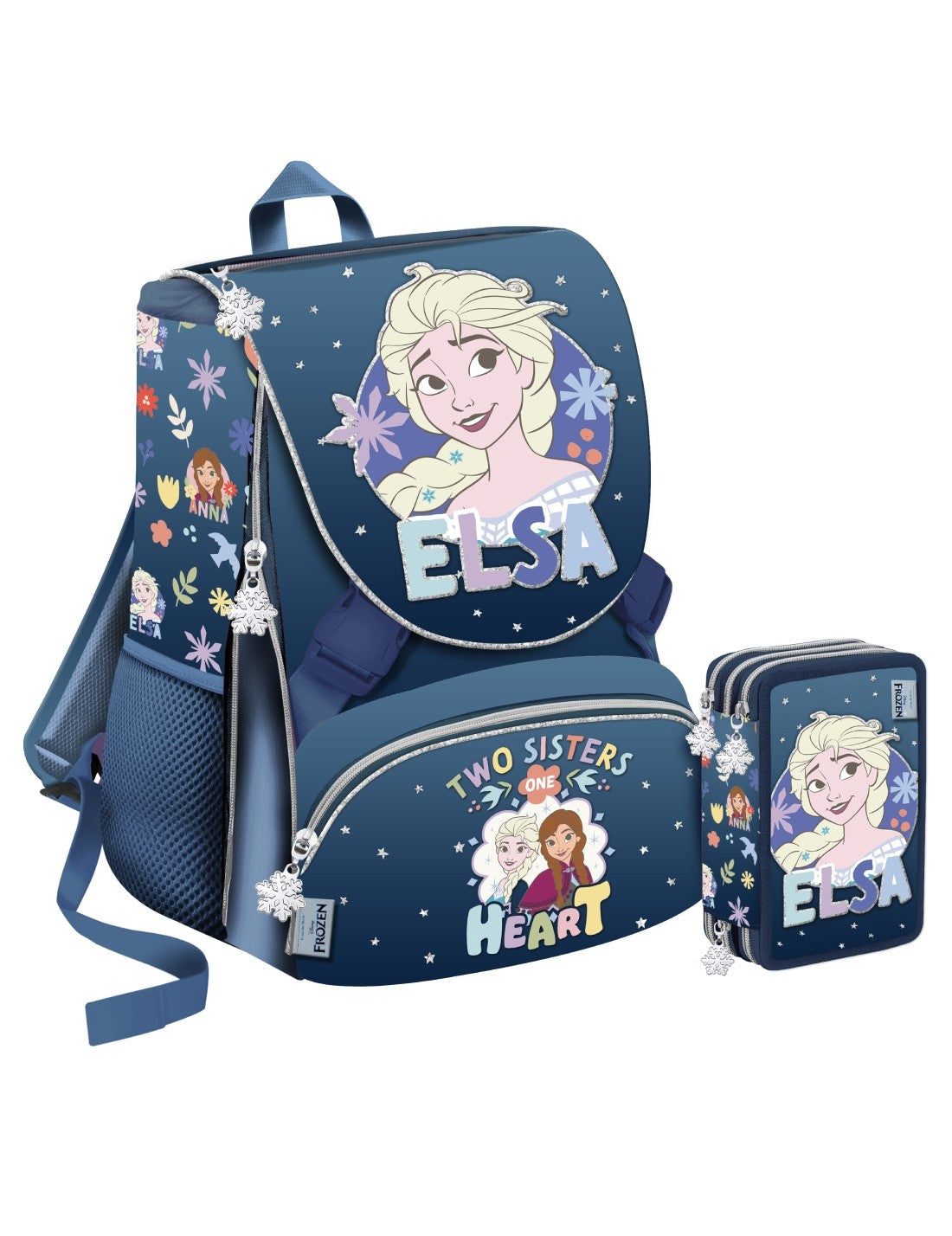 Disney Frozen Elsa School Pack Estensibile Più Astuccio Completo 3 Zip